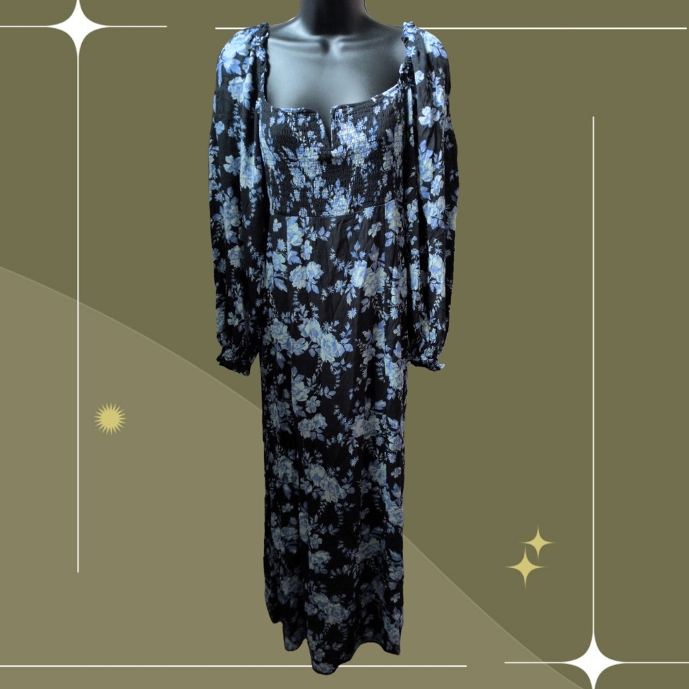 ✨ Free People Jaymes Blue Floral Dress Size Small
